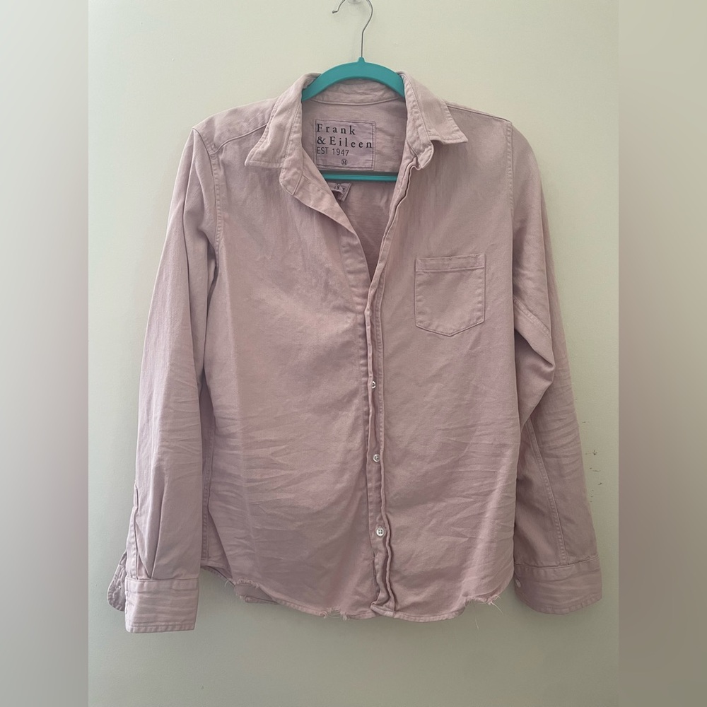 Frank & Eileen Light Pink Shirt, distressed look